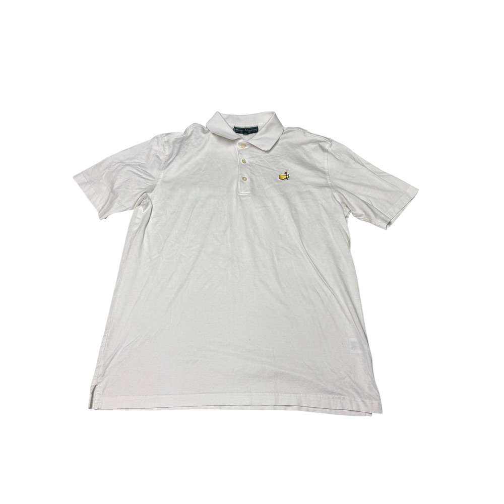 Masters Collection White Pima Cotton Golf Polo Shirt Mens M Embroidered Logo
